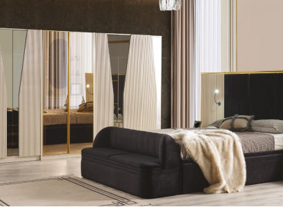 Bedroom set complete room wood bed nightstands furniture wardrobe 5-piece set.